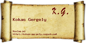 Kokas Gergely névjegykártya